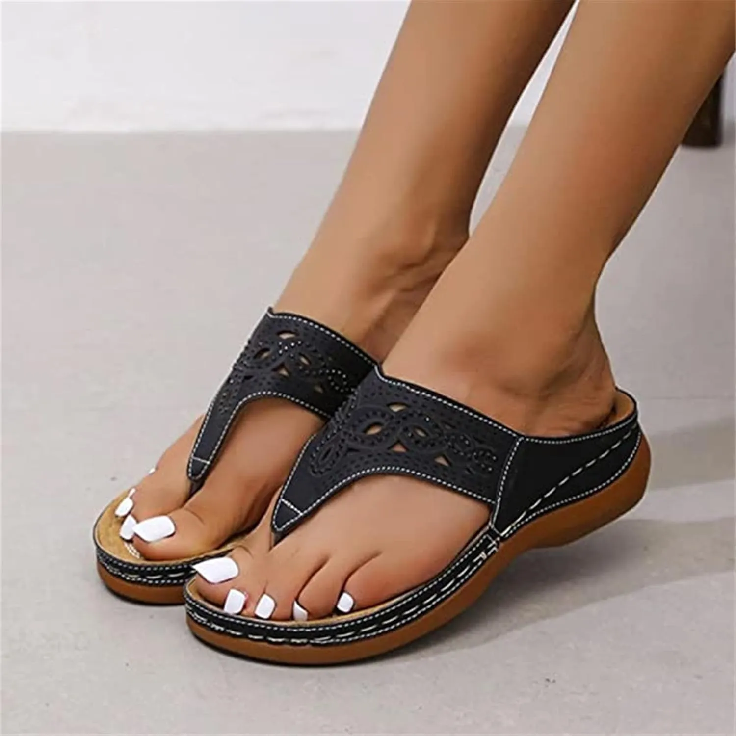 Lausiuoe Women's Comfy Orthotic Sandals,Womens Dressy Summer Slingback Orthopedic Slide Walking Shoes With Arch Support