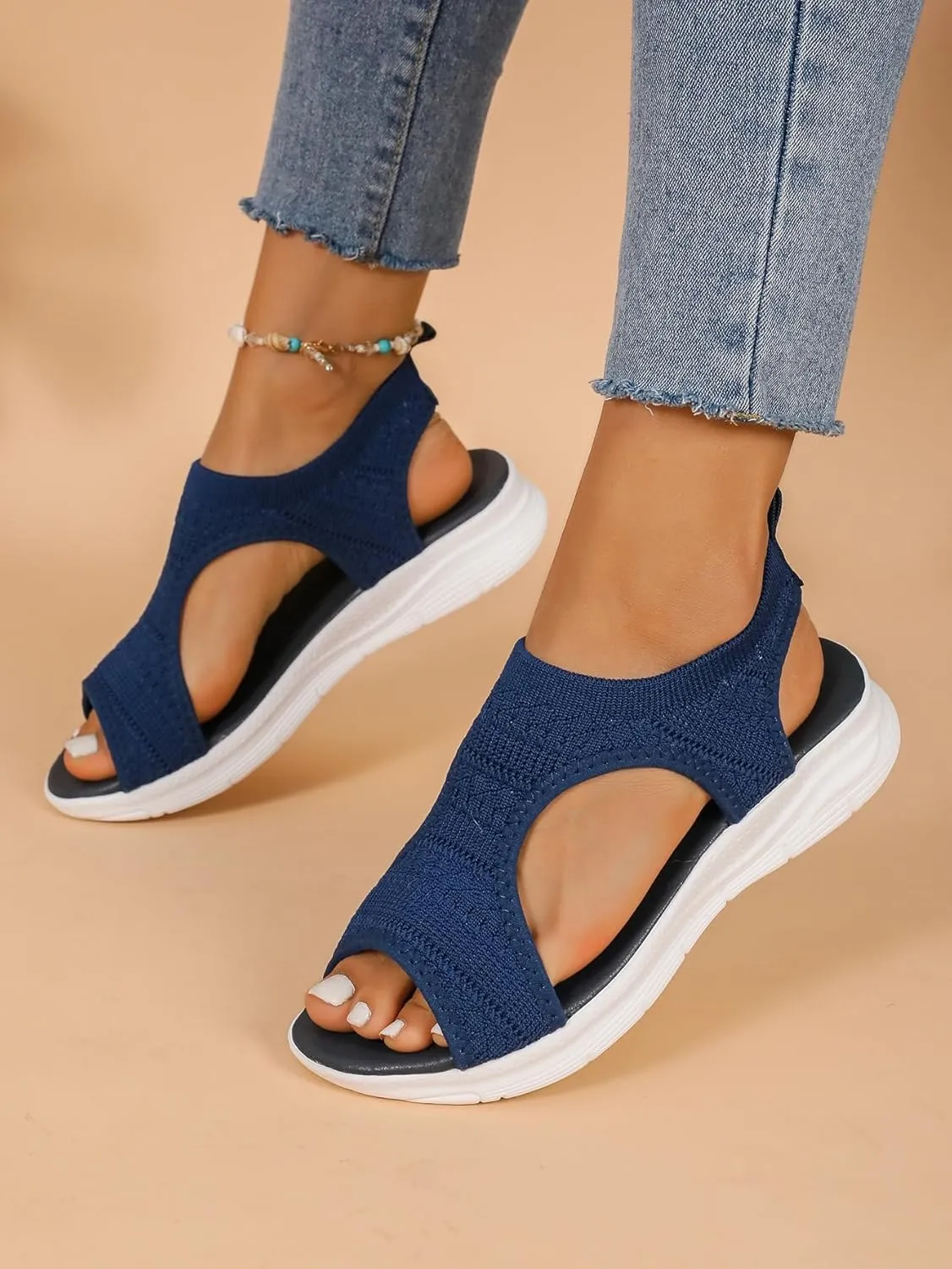 Lausiuoe Womens Sandals With Arch Support Dressy Summer Casual Fashion Orthotic Slides Athletic Slip On Orthopedic Shoes 2025