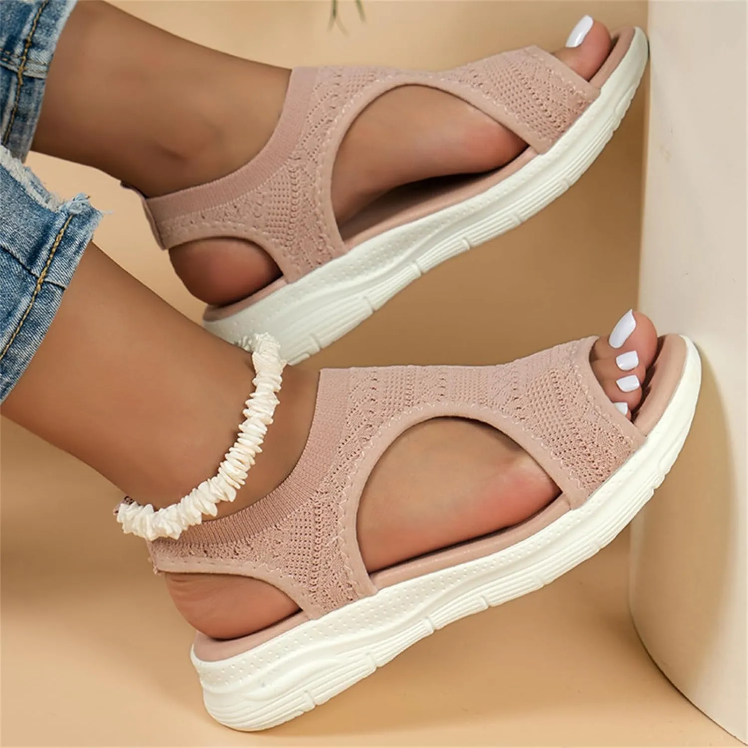 Lausiuoe Womens Sandals With Arch Support Dressy Summer Casual Fashion Orthotic Slides Athletic Slip On Orthopedic Shoes 2025