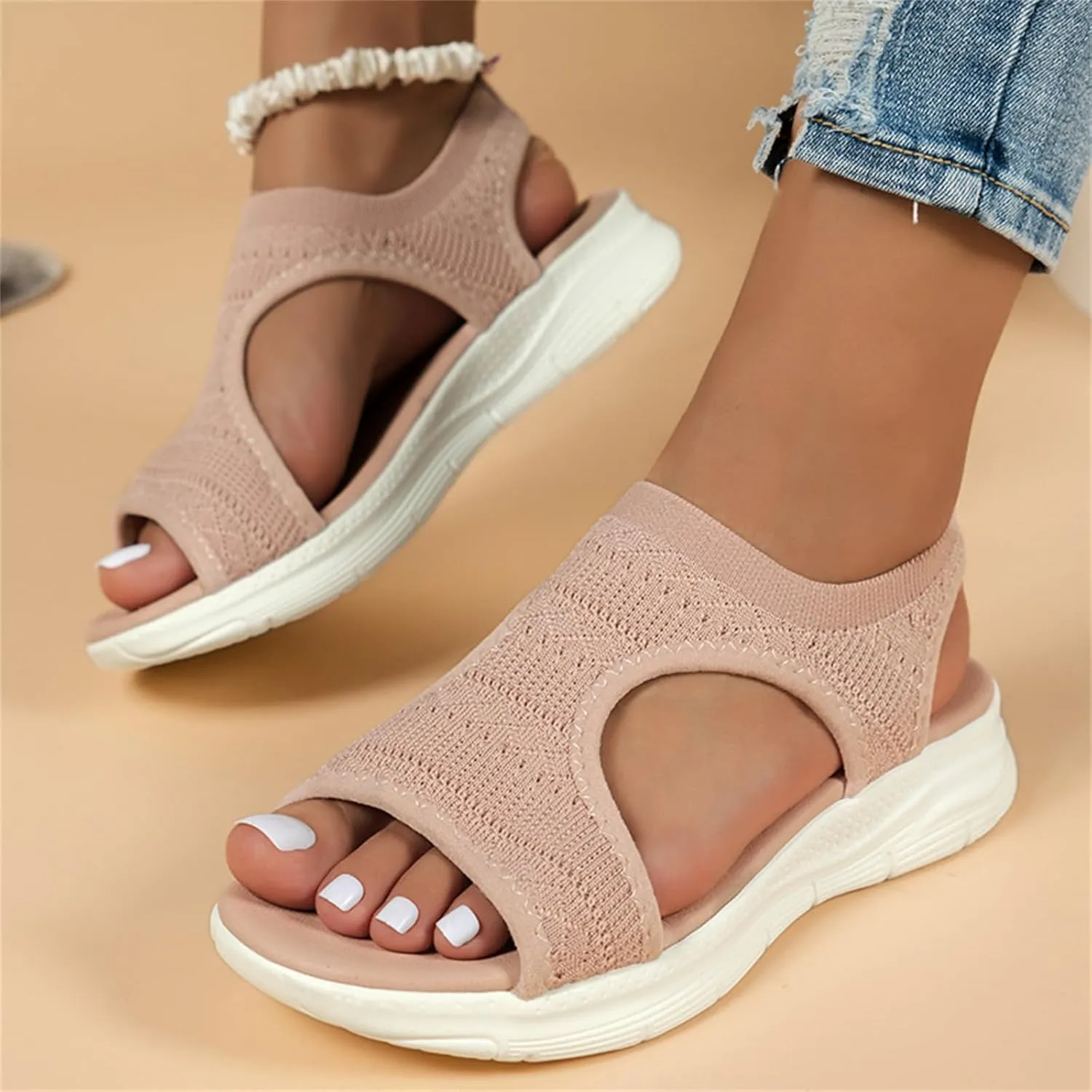 Lausiuoe Womens Sandals With Arch Support Dressy Summer Casual Fashion Orthotic Slides Athletic Slip On Orthopedic Shoes 2025
