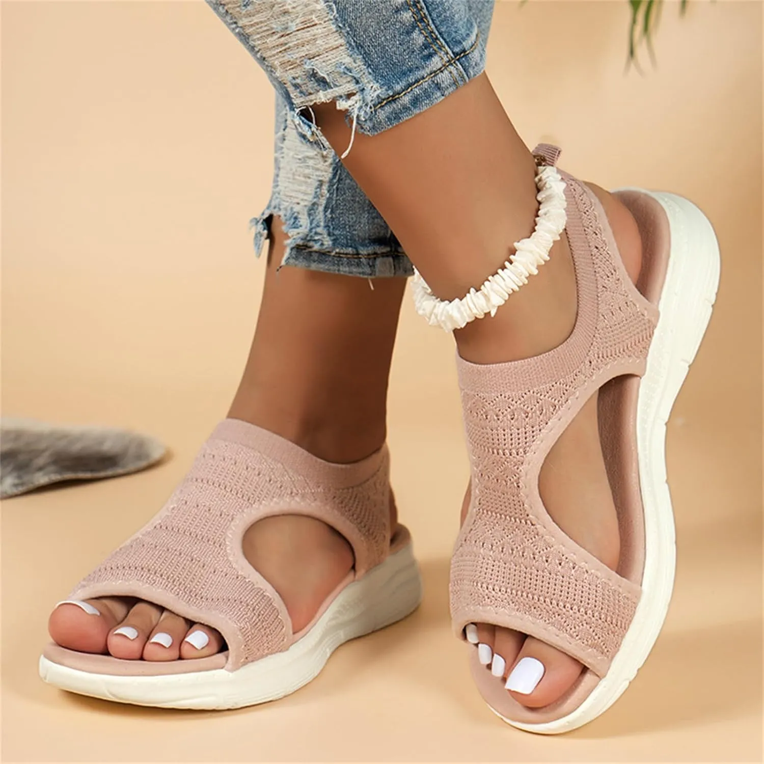 Lausiuoe Womens Sandals With Arch Support Dressy Summer Casual Fashion Orthotic Slides Athletic Slip On Orthopedic Shoes 2025