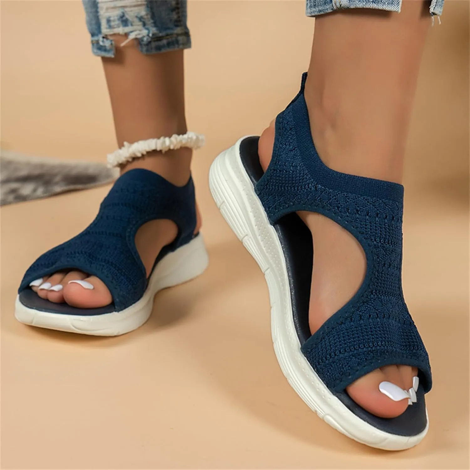 Lausiuoe Womens Sandals With Arch Support Dressy Summer Casual Fashion Orthotic Slides Athletic Slip On Orthopedic Shoes 2025