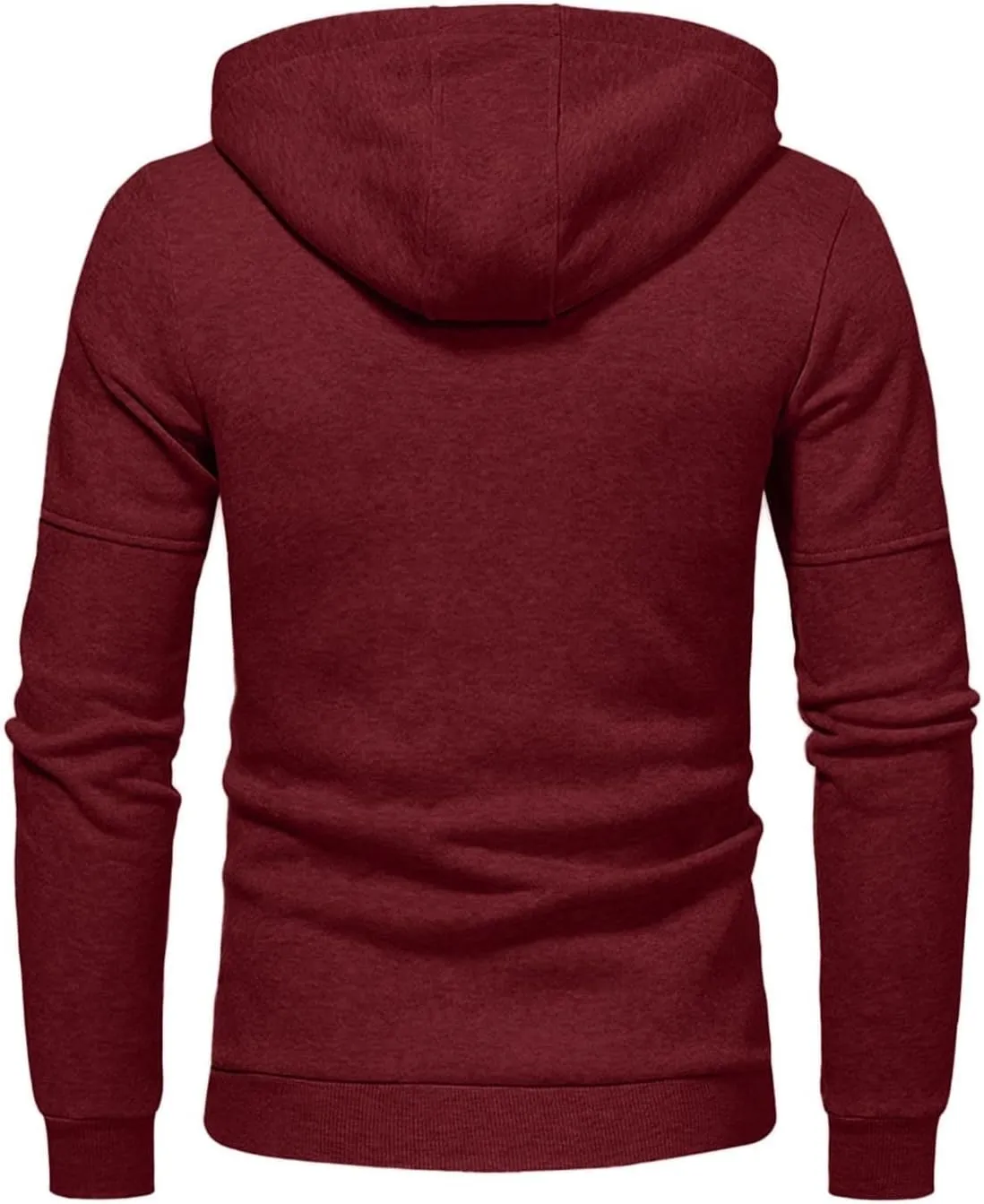 LCMTWX Men's Hooded Fleece Sweatshirt Loose Solid Hooded Sweater Top Sports Hooded Jacket Full Zip Long Sleeve Sweatshirt