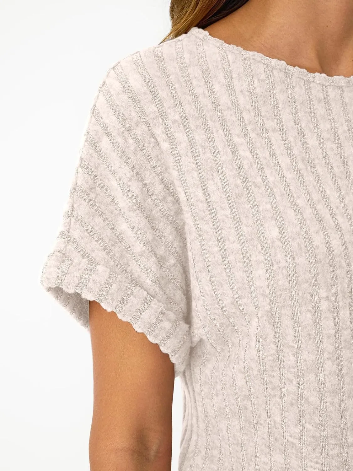 LILLUSORY Women Short Sleeve T Shirt Summer Sweater Dressy Casual Blouse Business Top Work Clothing
