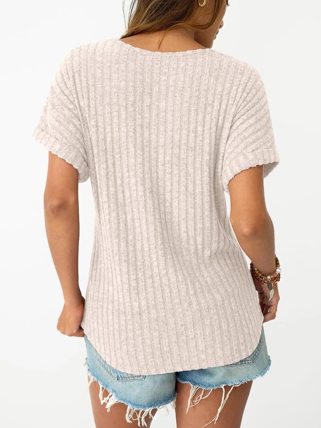 LILLUSORY Women Short Sleeve T Shirt Summer Sweater Dressy Casual Blouse Business Top Work Clothing