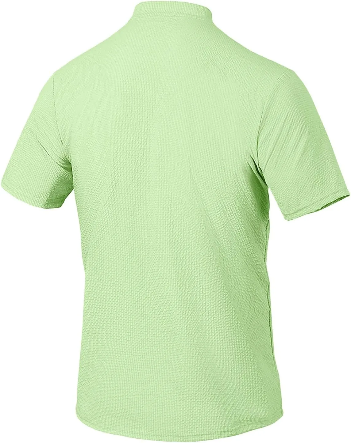 Linen Shirts Men's Novelty Short Sleeve Mock Neck Henley Shirt Casual Summer Baggy Cotton Basic Tee Top with Pocket