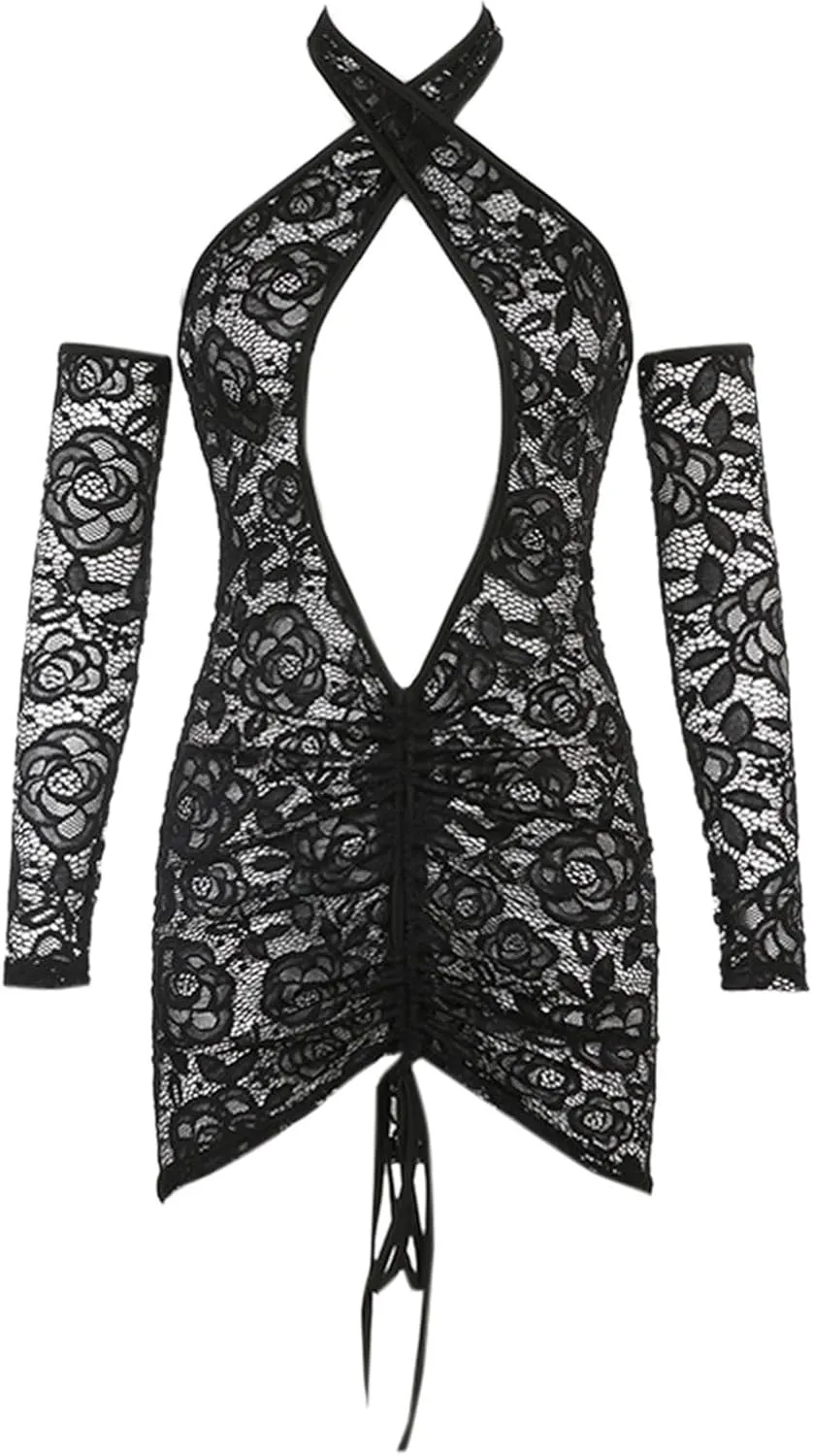 Lingerie Bodysuit Cutout Lace One Piece Lingerie Sets Sexy Clear Cheeky Womens Lingerie Set Bustier Lingerie