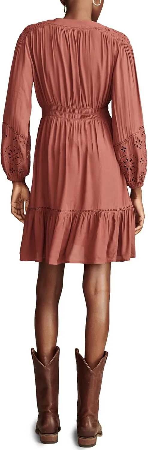 Lucky Brand Women's Exploded Cutwork Long Sleeve Mini