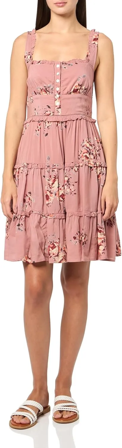 Lucky Brand Women's Tiered Ruffle Corset MINI Dress