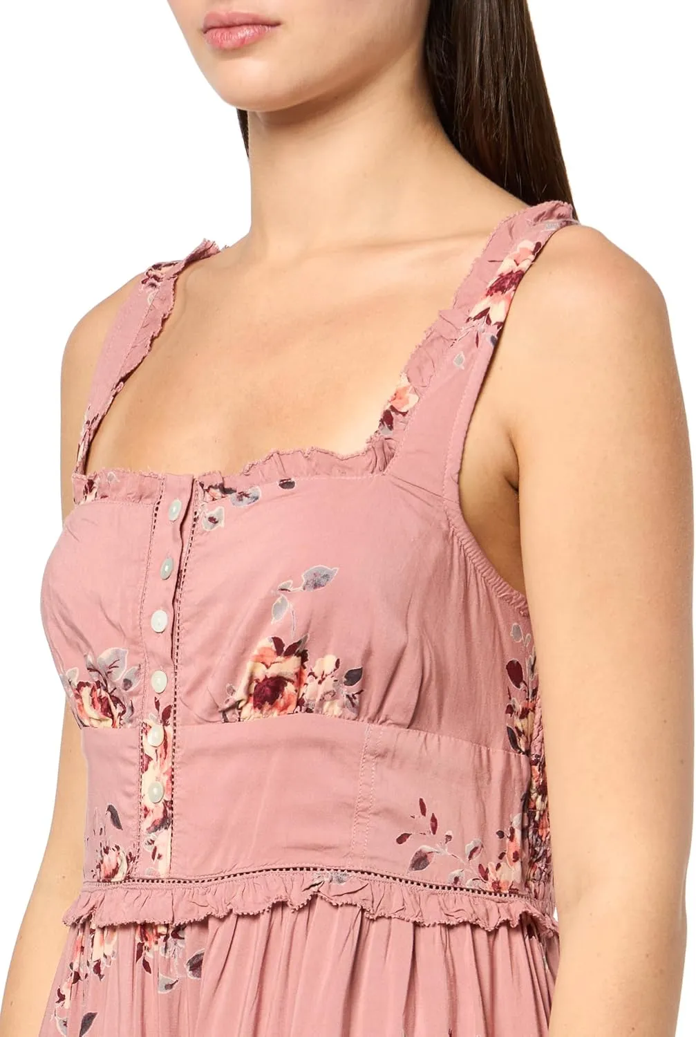 Lucky Brand Women's Tiered Ruffle Corset MINI Dress