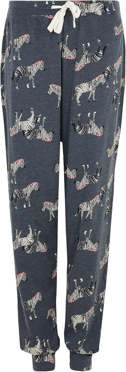 Marks & Spencer womens Super Soft Loungewear Zebra Print Cuffed Pajama Pant