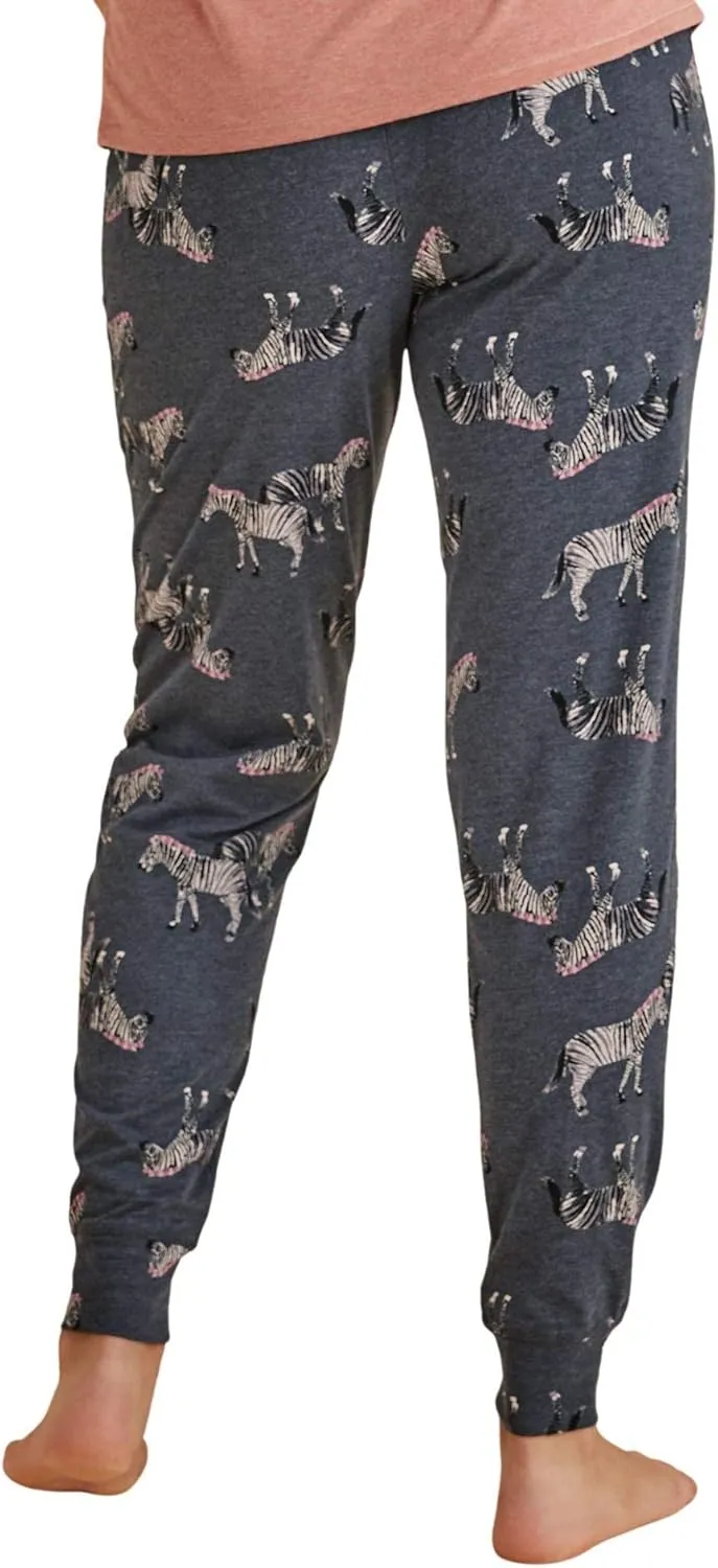 Marks & Spencer womens Super Soft Loungewear Zebra Print Cuffed Pajama Pant