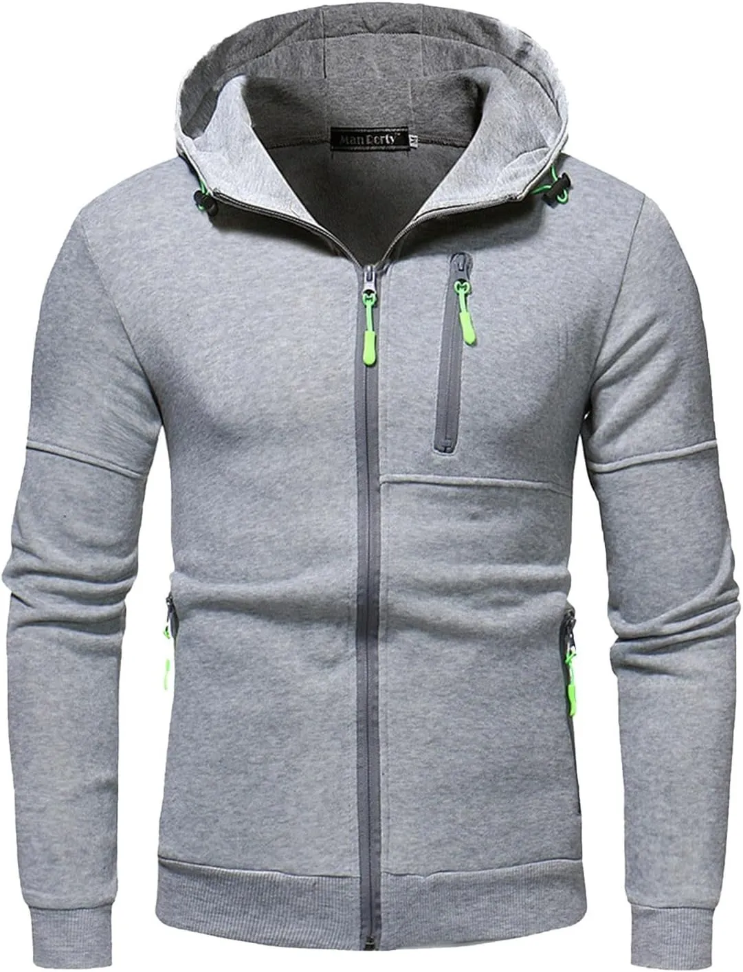 Men Hoodies Casual Hoodies for Men with Zip Pockets Full Zip Long Sleeve Sweatshirt Sports Hooded Jacket