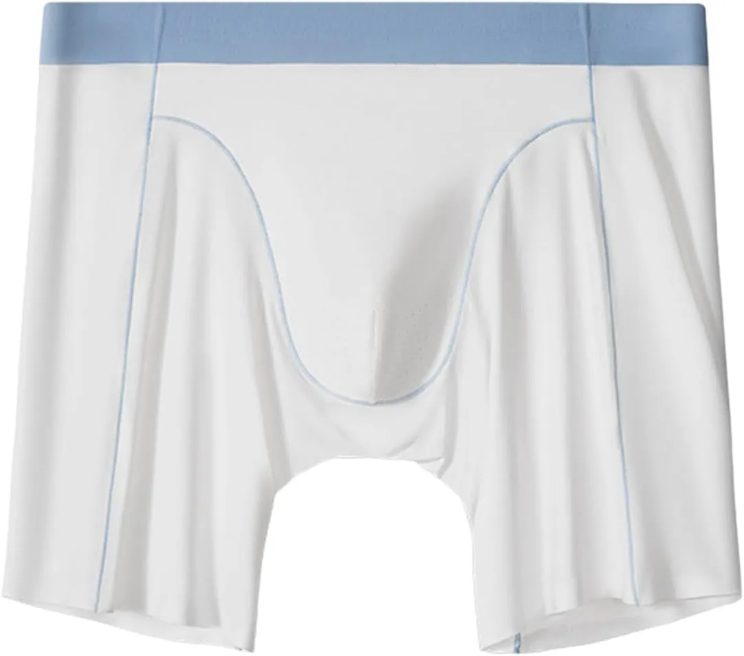 Men's Boxer Briefs Moisture Wicking Stretch Comfort Breathable Underwear Long Leg Underpants with Contour Pouch