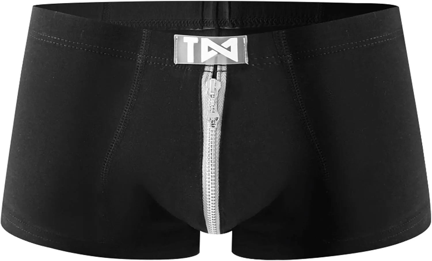 Mens Boxer Underwear Breathable Zipper Up Briefs Underwear Lingerie Cotton Low Waist Underwear Strench Trunks