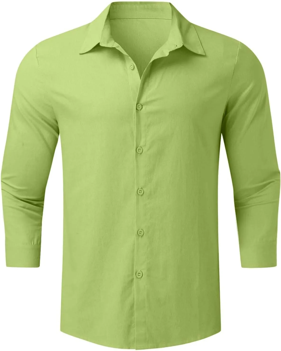 Mens Button Down Linen Shirts Long Sleeve Casual Collared Untucked Shirt Thin Drying Fit Hawaiian Tropical Beach Tops