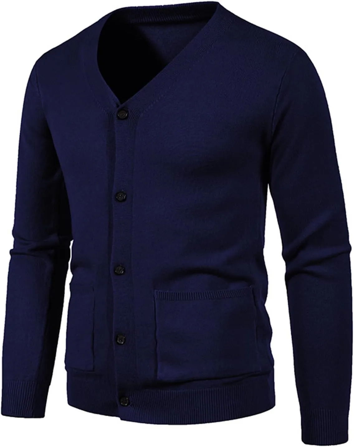 Mens Casual Slim Fit Cardigans Sweaters Comfortable V-Neck Basic Long Sleeve Button Down Cardigan Sweater for Men