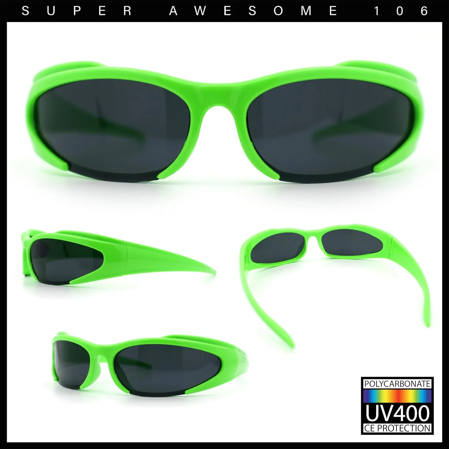 Mens Classic 90s Oval Cropped Bottom Wrap Around Sport Plastic Sunglasses