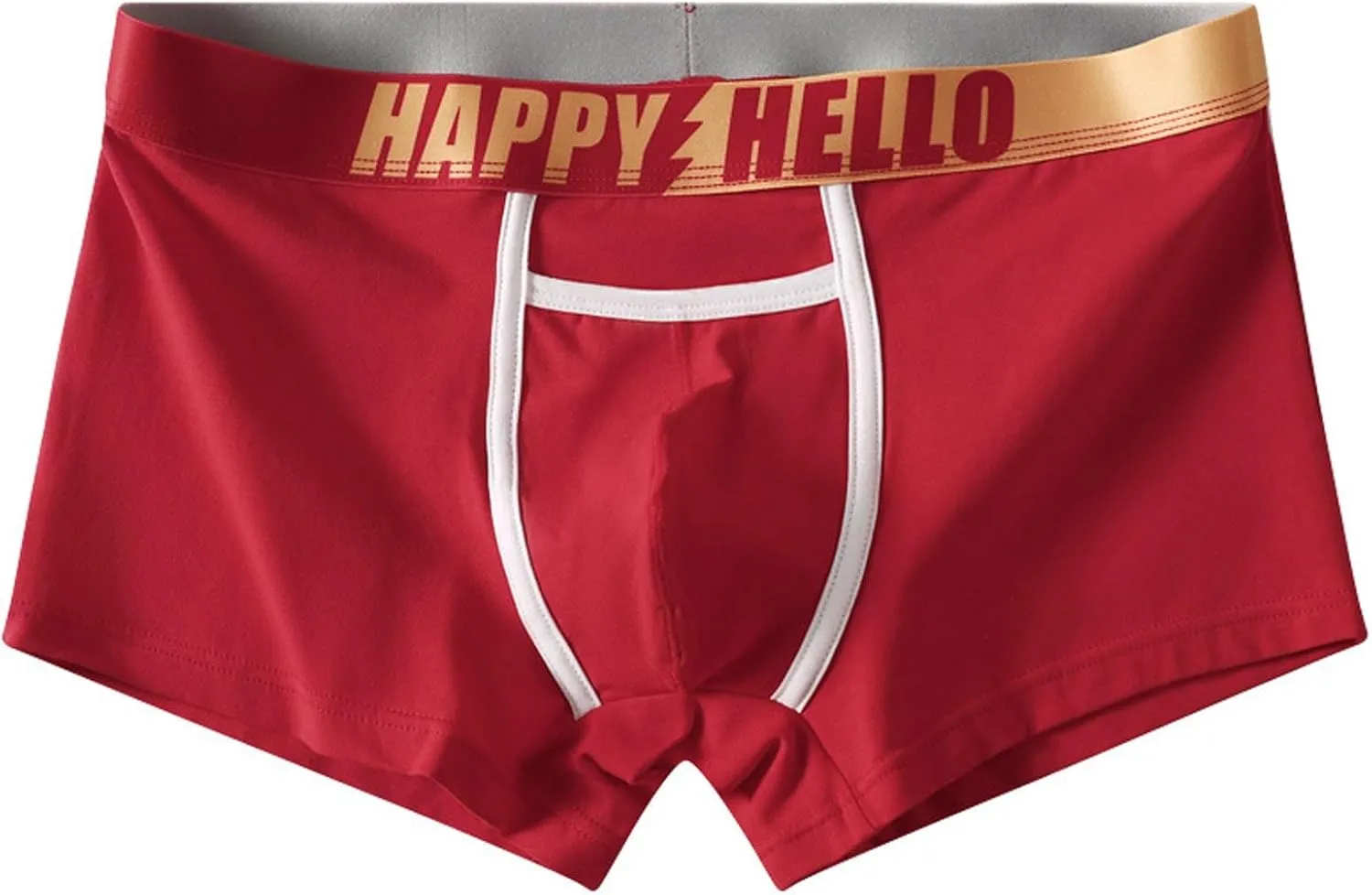 Men's Cotton Boxer Briefs Soft Breathable Underwear Moisture Wicking Stretch Underpants with Contour Pouch