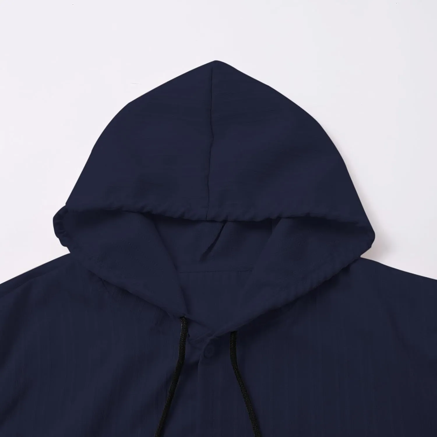 Mens Cotton Linen Hoodie Loose Long Sleeve Beach Top Lightweight Breathable Hooded Button Down Shirt Summer Casual Tee