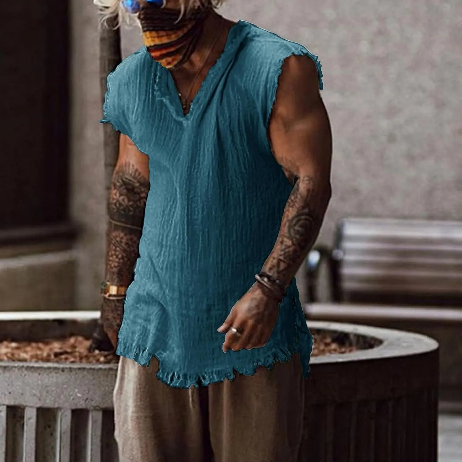 Men's Cotton Linen Tank Tops 2025 Fashion Loose Sleeveless Vest Shirts Lightweight Breathable Drying Summer Beach Top