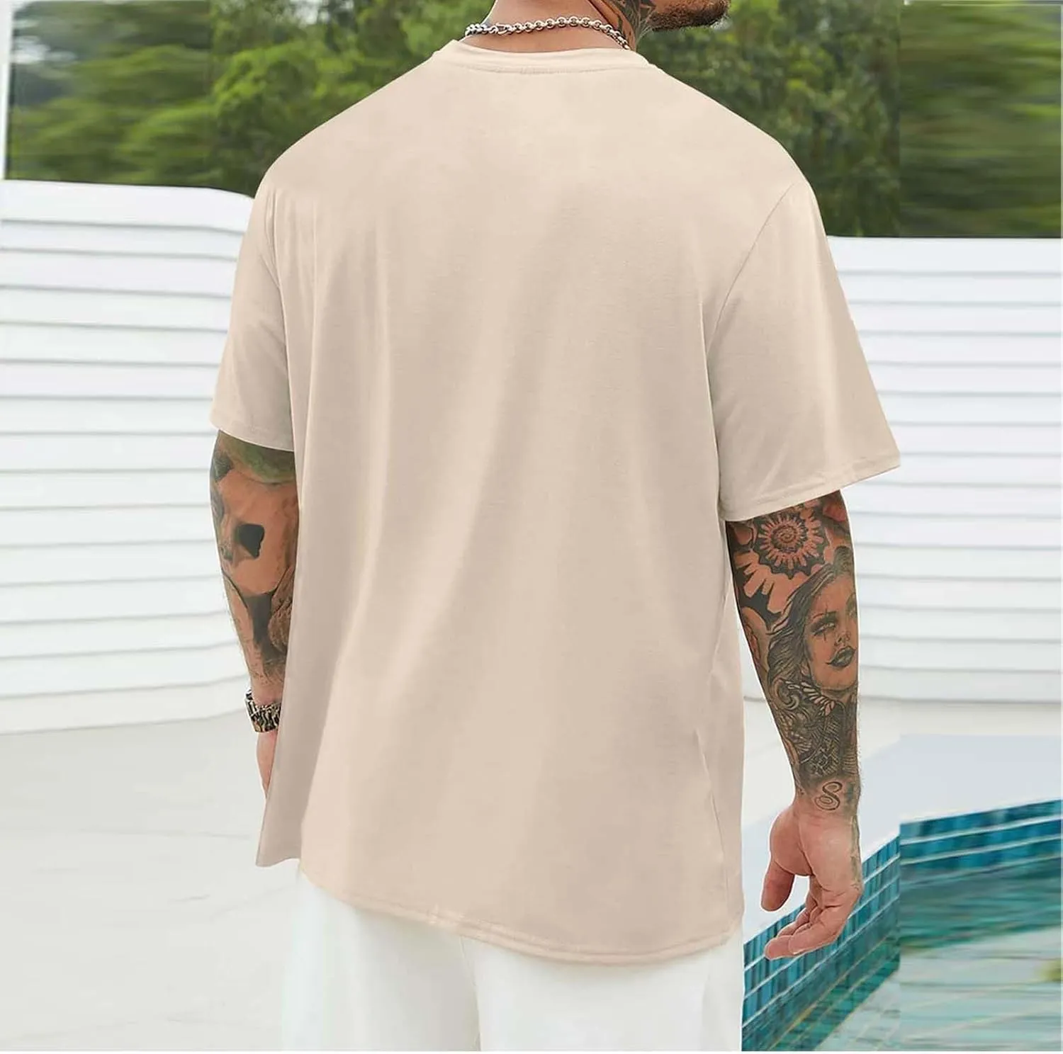 Mens Graphic T-Shirts Plus Size Summer Palm Tree Printed Tshirt Short Sleeve Casual Loose Fit Crew Neck Tee Tops