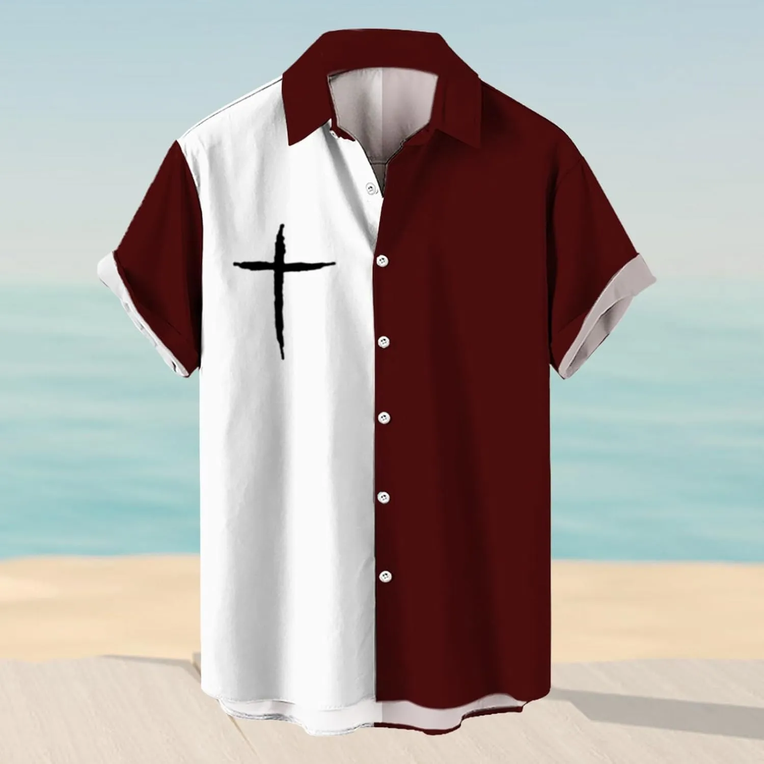 Men's Hawaiian Shirts Vintage Short Sleeve Button Down Tropical Shirt Casual Summer Hipster Beach Aloha Blouses Stylish