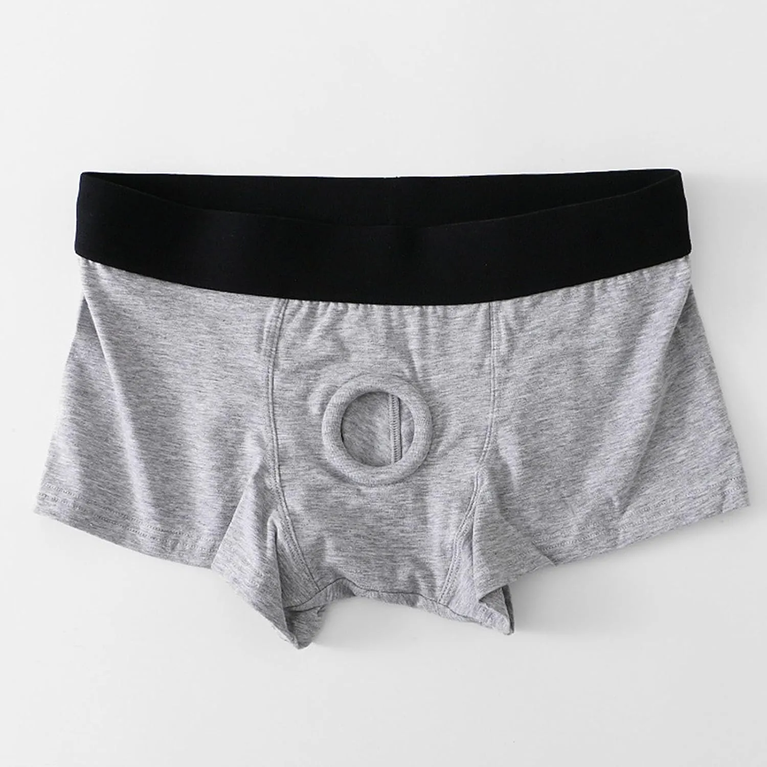 Men's Hollow Out Front Pouch Boxer Briefs Breathable Close Fitting Underwear Lightweight Thin Comfort Underpants
