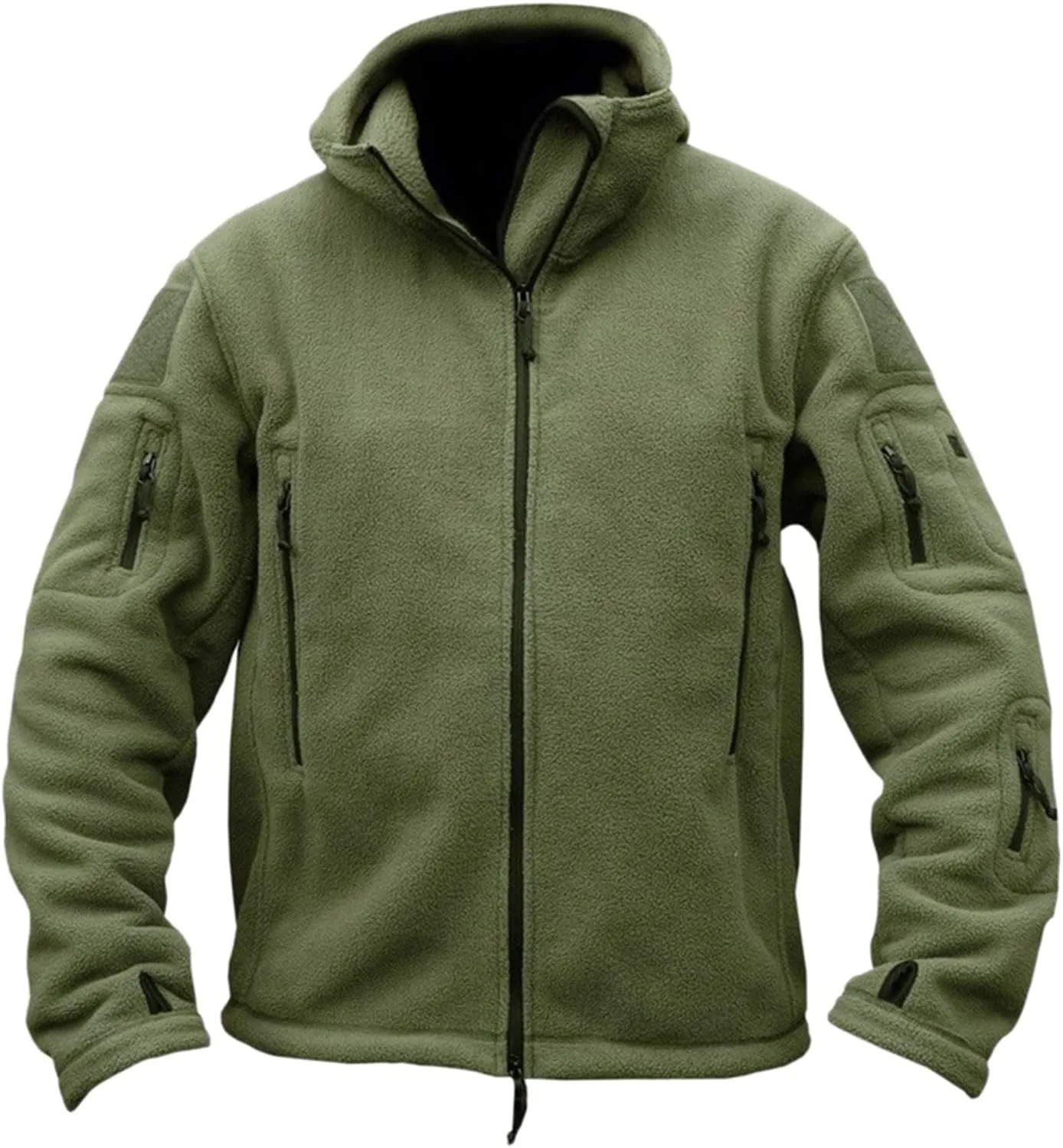 Men's Hooded Sweatshirts Fleece Jackets Warm Comfortable Solid Color Zipper Coats Long Sleeves Autumn Winter