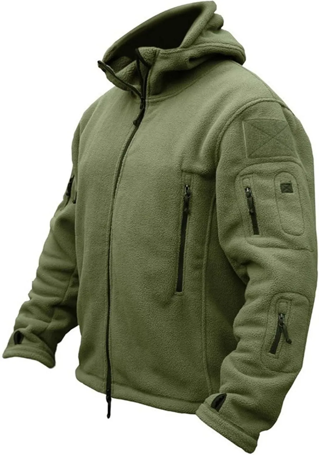 Men's Hooded Sweatshirts Fleece Jackets Warm Comfortable Solid Color Zipper Coats Long Sleeves Autumn Winter