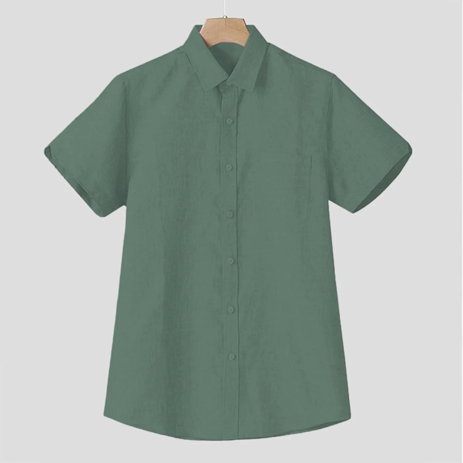 Mens Linen Shirts 2025 Fashion Smart Formal Button Down Shirt Business Casual Work Tee Leisure Summer Beach Tops