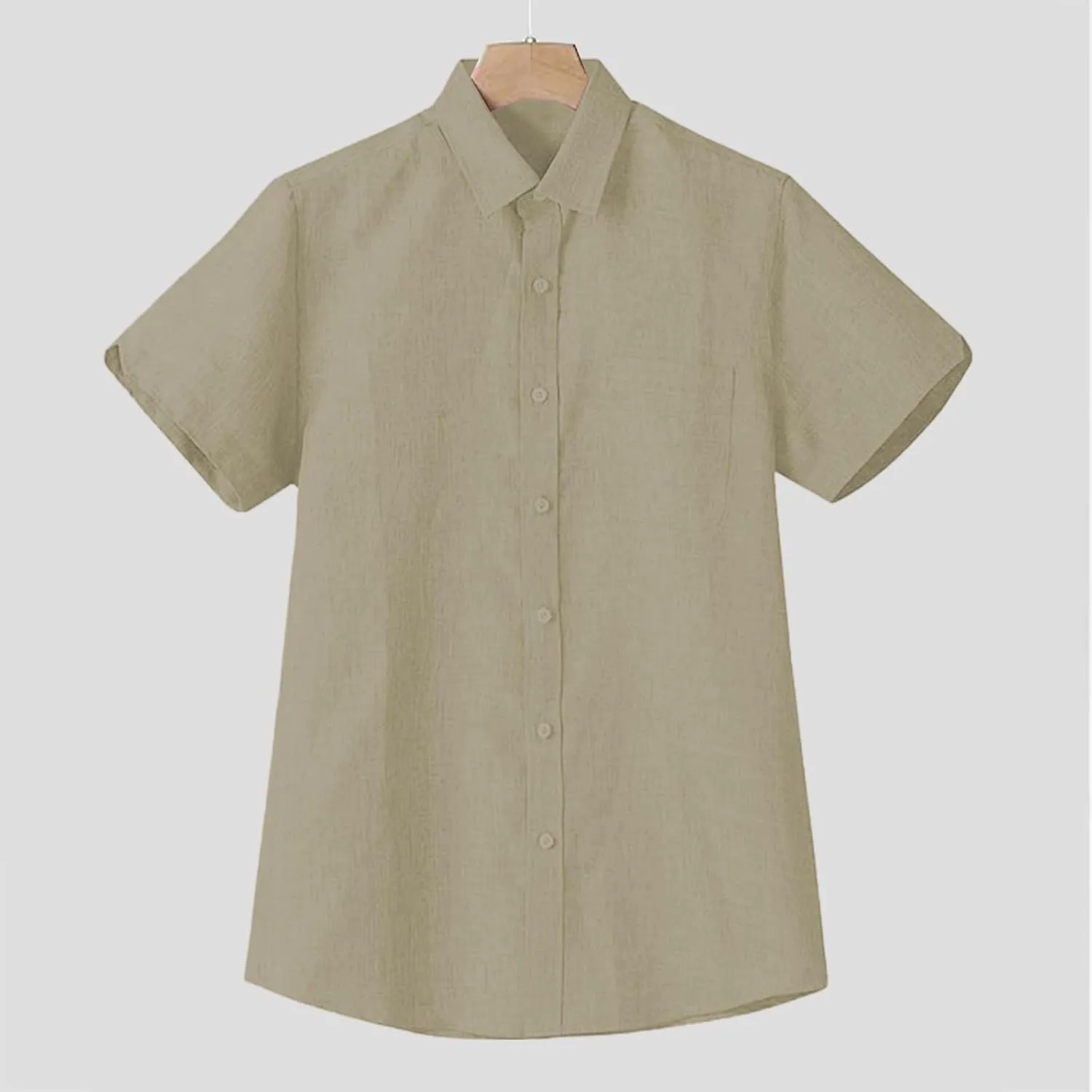 Mens Linen Shirts 2025 Fashion Smart Formal Button Down Shirt Business Casual Work Tee Leisure Summer Beach Tops