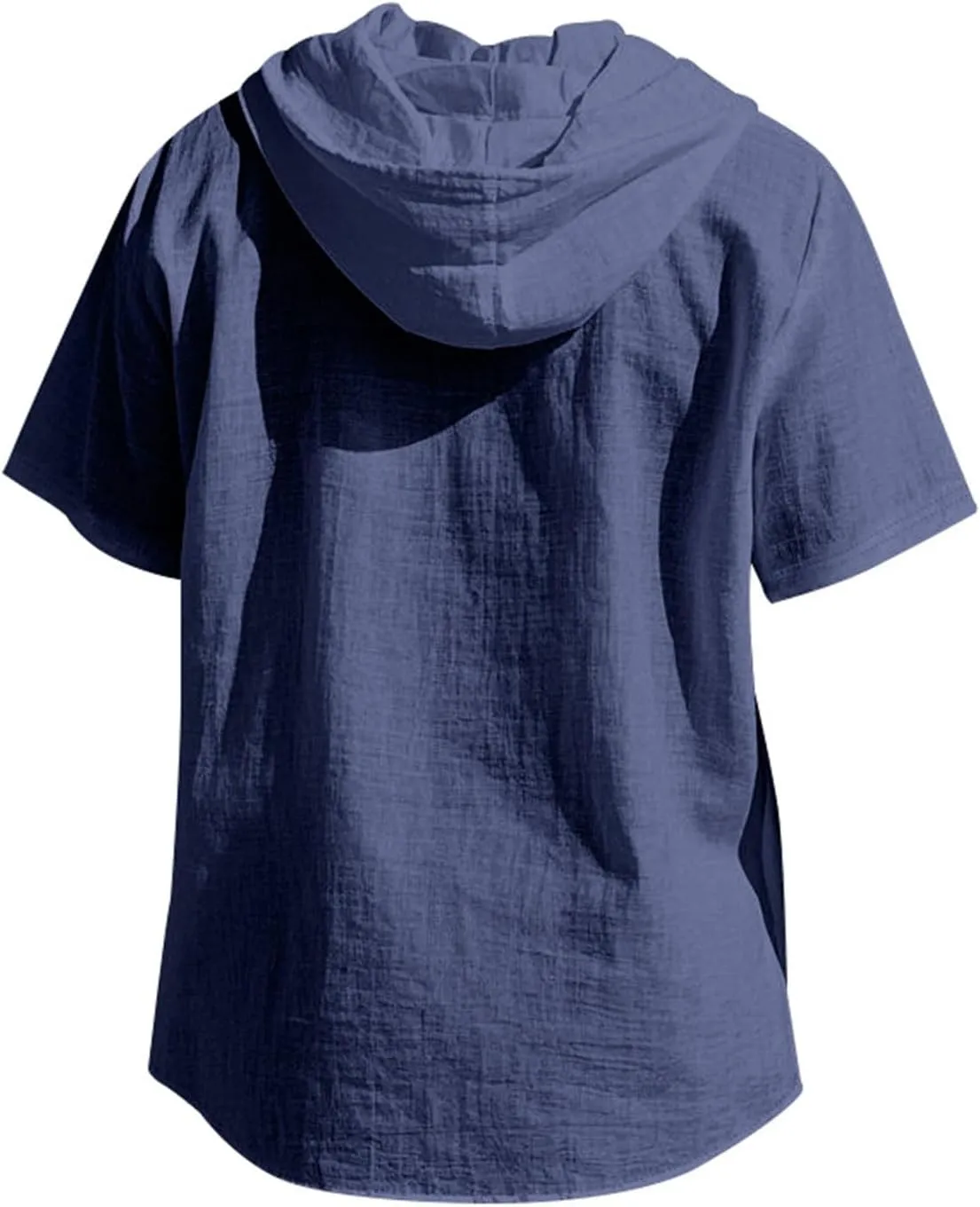 Men's Linen Shirts Breathable Quick Dry Short Sleeve Hoodies Trendy Summer Beach Cardigan Swim Cover Up Lightweight