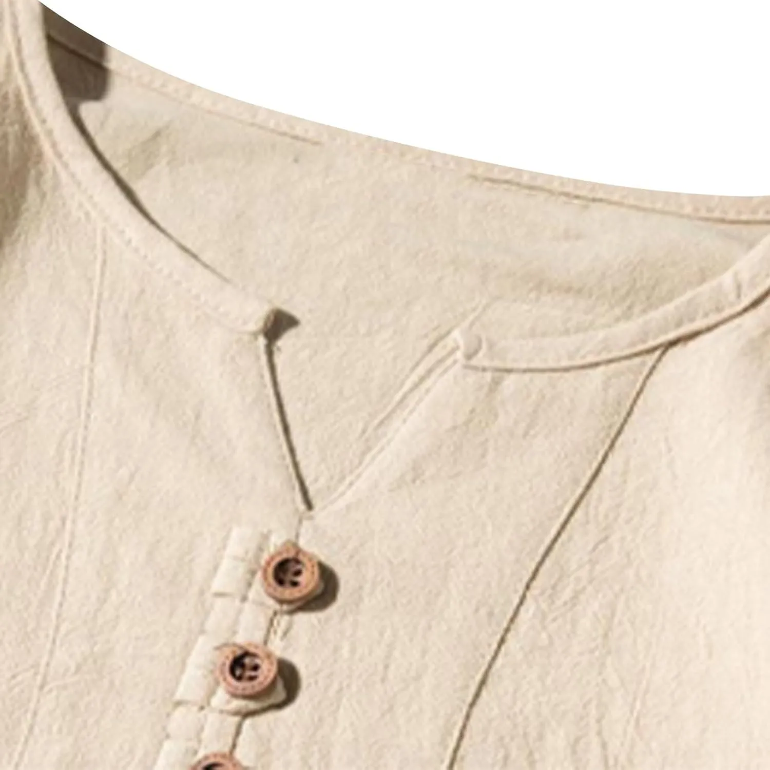 Men's Linen Shirts Plus Size Heavy Weight V Neck Cotton T-Shirts Quick Dry Breathable Summer Shorts Sleeve Tee Tops