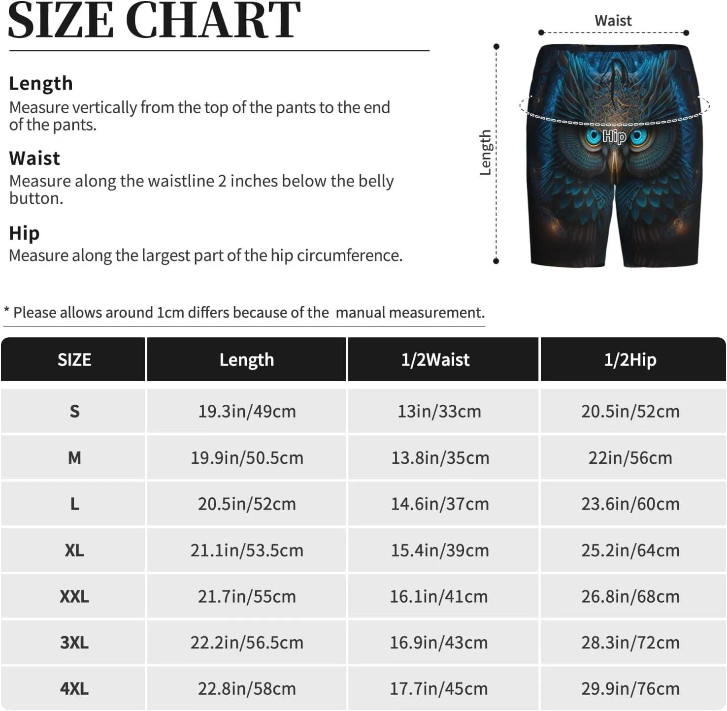 Mens Pajama Pants - Abstract Blue Owl Sleep Comfy Shorts Mens Pajama Shorts, Pj Pants for Mens Lounge Shorts