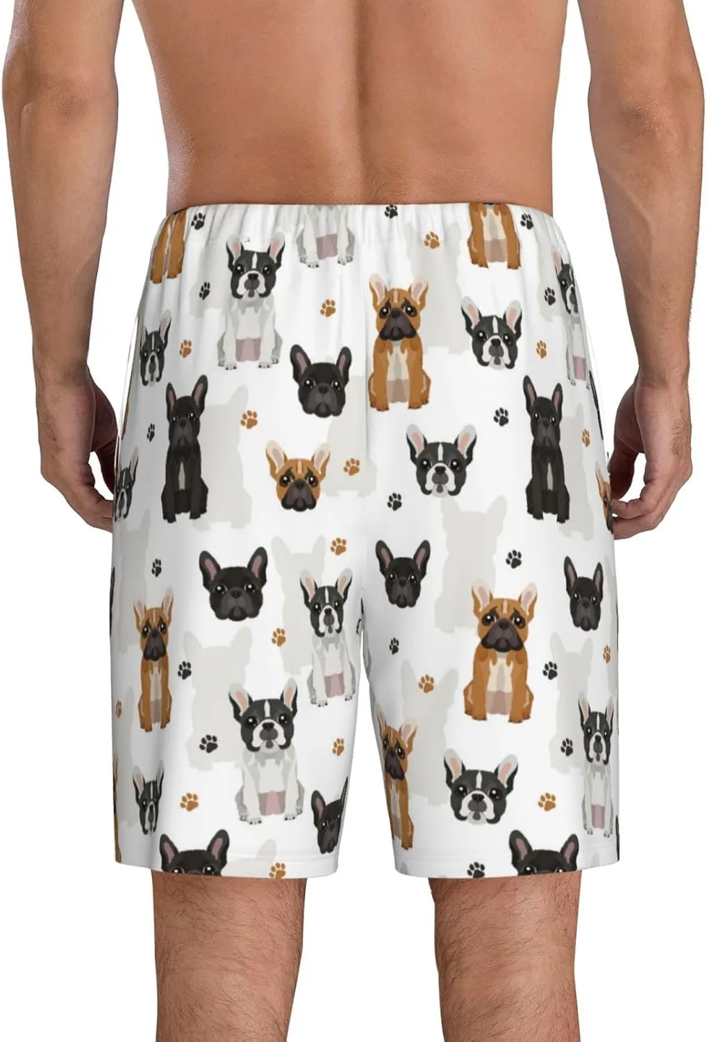 Mens Pajama Pants - Cute French Bulldog_D Sleep Shorts Mens Pajama Shorts, Comfy Pj Pants for Mens Lounge Shorts