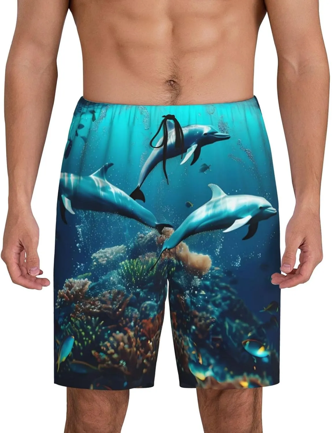 mens pajama pants - Hawaiian Ship Dolphin Comfy Sleep Shorts Mens Pajama shorts, mens lounge shorts pj pants