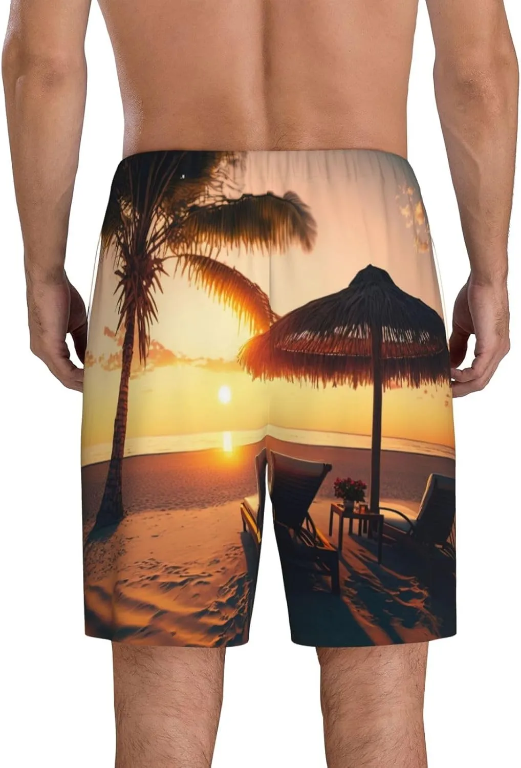 mens pajama pants - Hawaiian Sunset Beach Comfy Sleep Shorts Mens Pajama shorts, mens lounge shorts pj pants