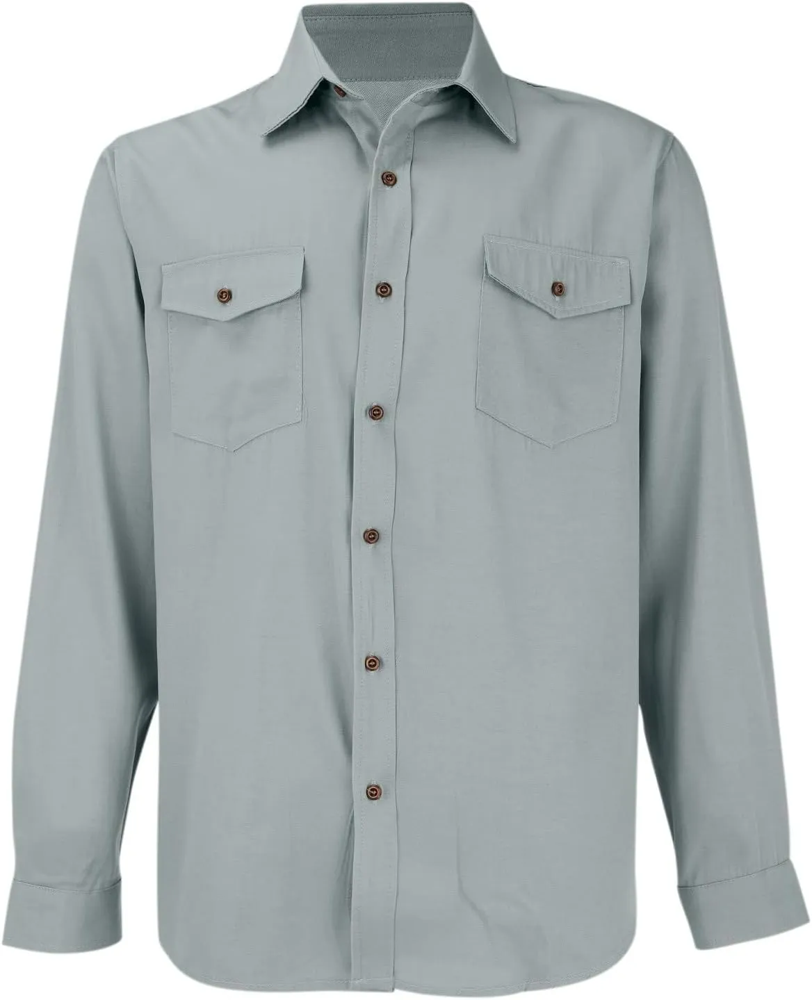 Men's Regular Fit Denim Button Down Shirts Casual Chambray Long Sleeve Lightweight Tops Casual Spread Collar