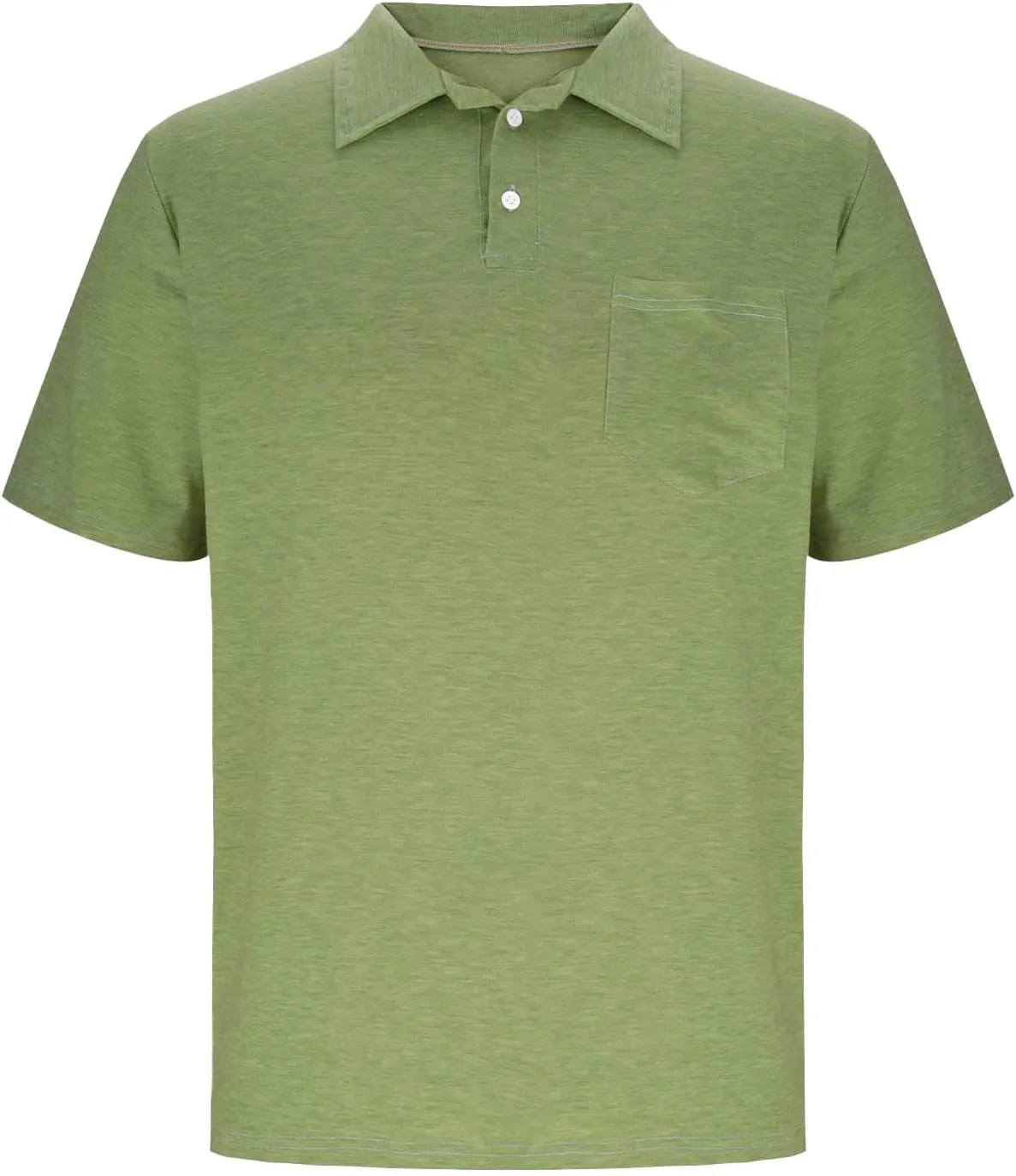 Mens Summer Shirts Casual Short Sleeve Performance Golf T-Shirt Basic 3 Button Up Collared Tee Tops with Pocket