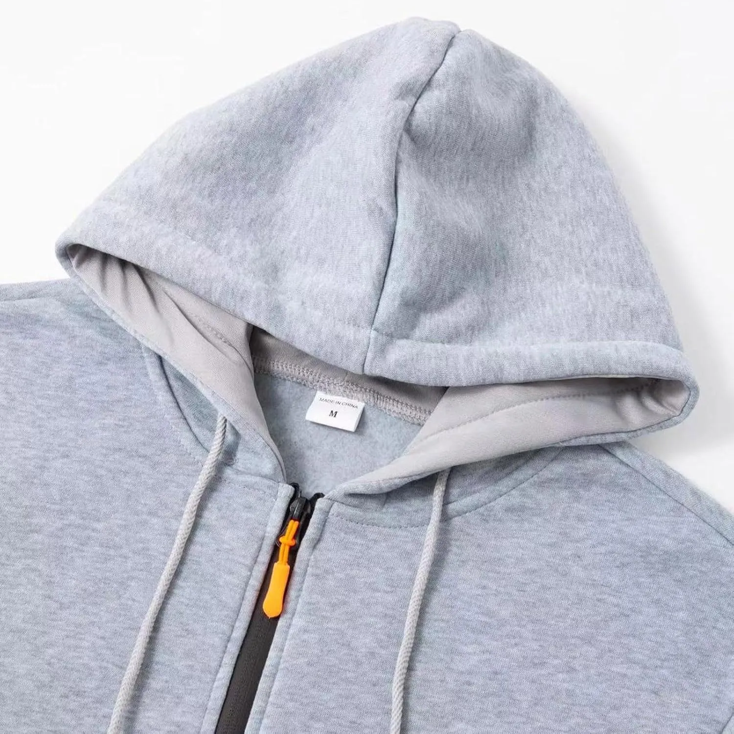 Mens Tacitcal Jacket Drawstring Hooded Fleece Jacket with Pockets Full Zip Up Pullover Casual Fall Outerwear
