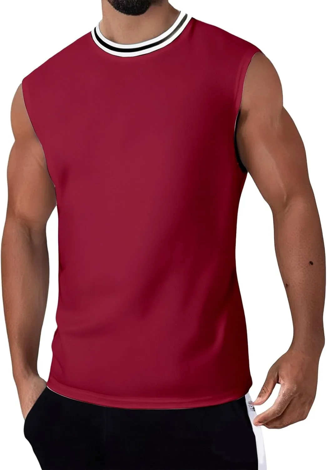 Men's Tank Top Casual Sleeveless Gym Muscle Cut Off Shirts Cotton Dry Fit Moisture Wicking Athletic Workout Shirt