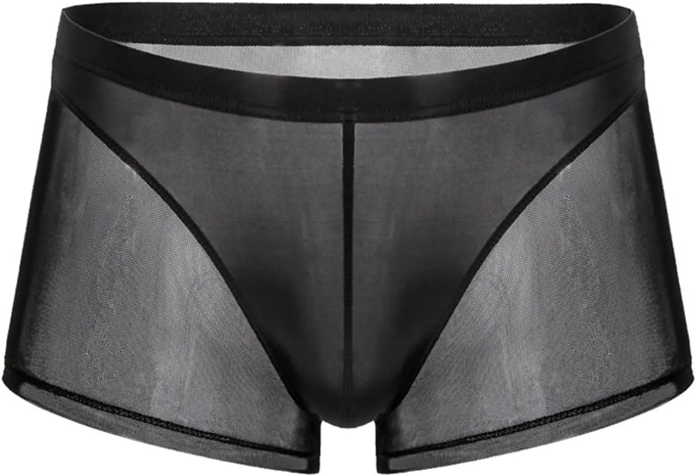 Mens Underwear Breathable Boxer Briefs Mesh Transparent Lightweight Short Low Waist Stretch Comfy Pajamas Sexy Boxers