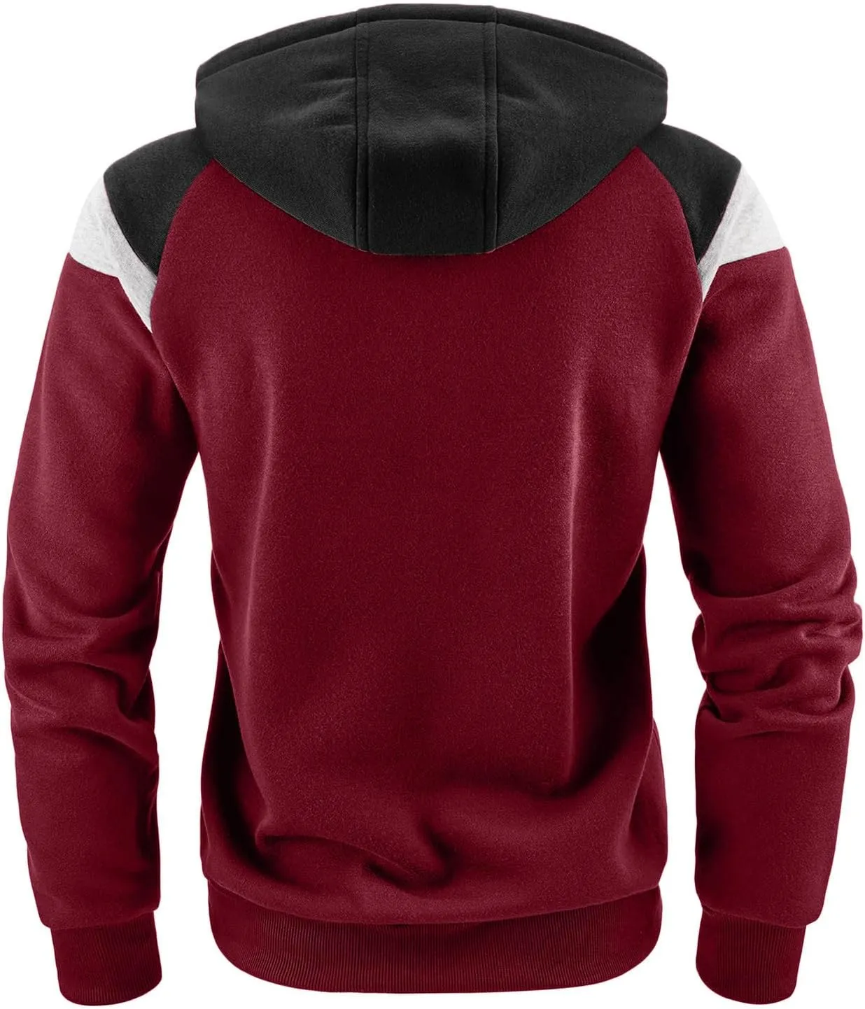Men's Zip-Up Hoodies Slim Fit Lightweight Color Block Full Zip Hooded Sweatshirts with Pockets for Casual Fall Wear