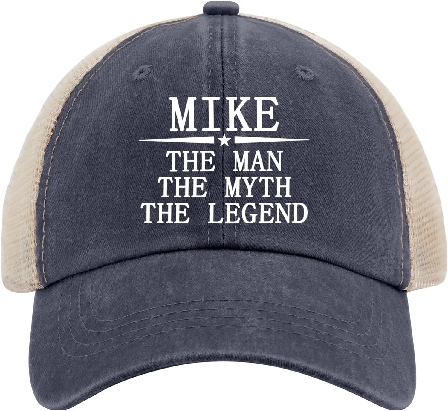 Mike The Man The Myth The Legend Hats for Mens Baseball Caps Stylish Washed Hiking Hat Fitted