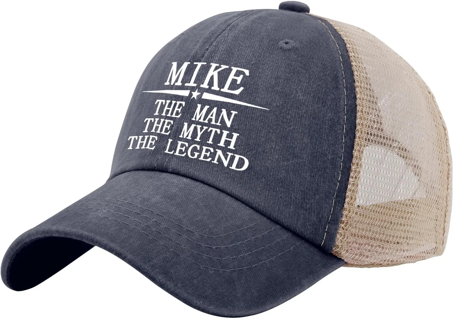 Mike The Man The Myth The Legend Hats for Mens Baseball Caps Stylish Washed Hiking Hat Fitted