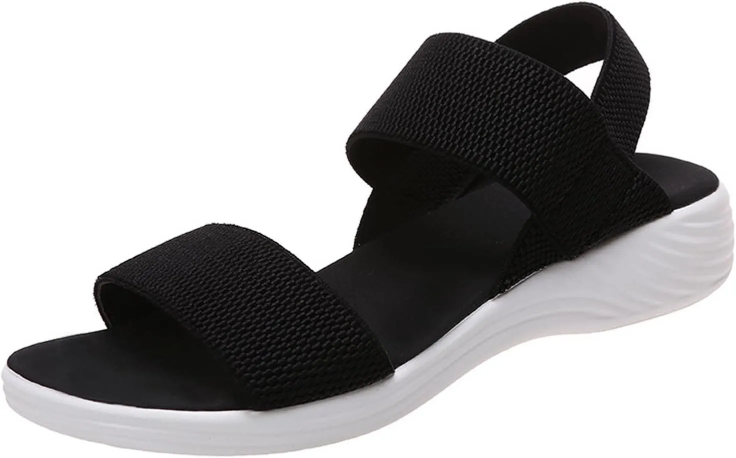 oiangi Lightweight Flat Sandals for Women Summer Fashion Casual Open Toe Slip On Slipper Solid Comfortable Breathable Outdoor Ladies Shoes