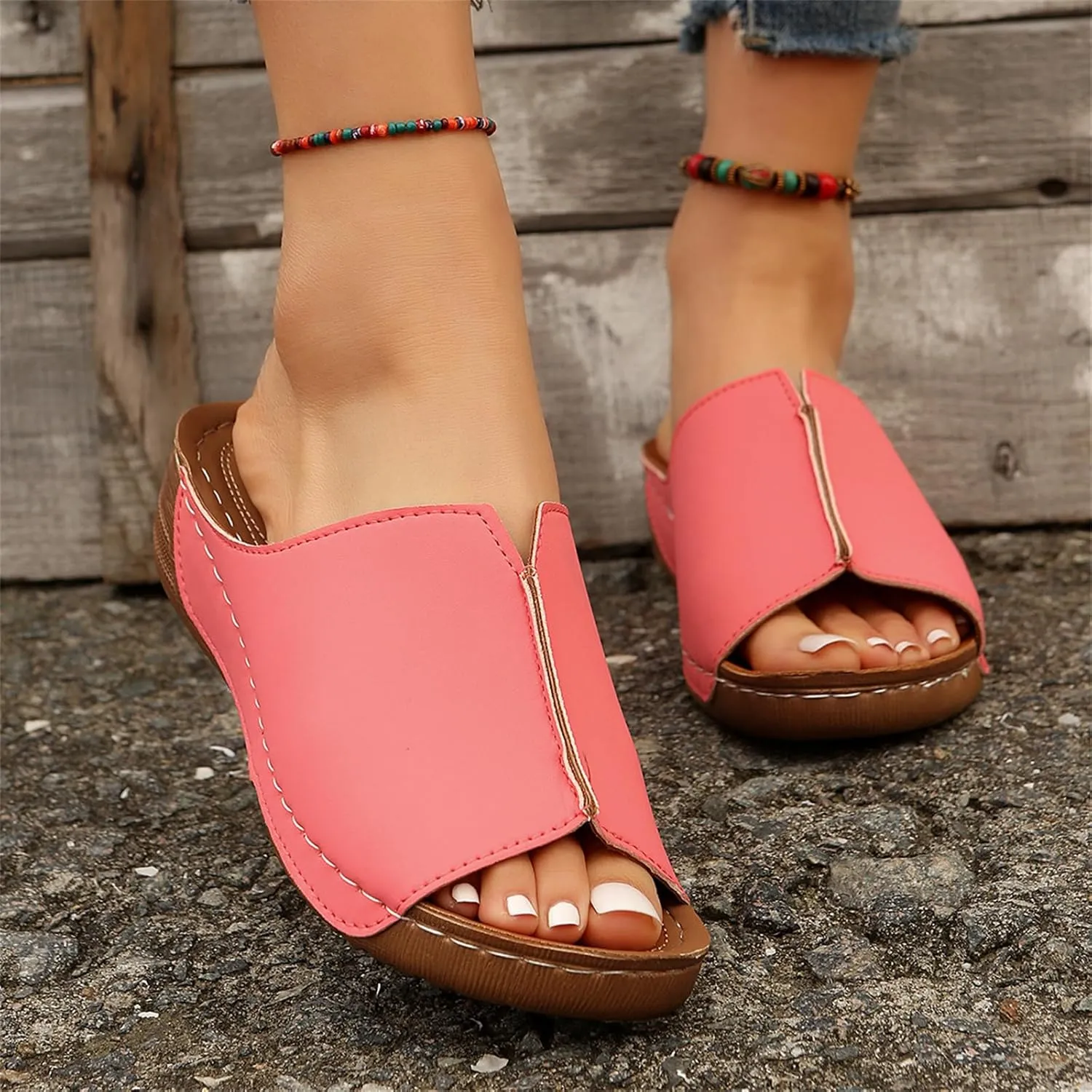 Orthopedic Sandals For Women Dressy Summer Casual Arch Support Comfortable Orthotic Flat Slides Flip Flops Slippers Sandalias