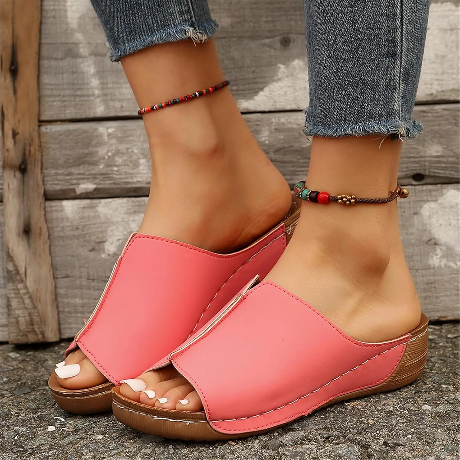 Orthopedic Sandals For Women Dressy Summer Casual Arch Support Comfortable Orthotic Flat Slides Flip Flops Slippers Sandalias