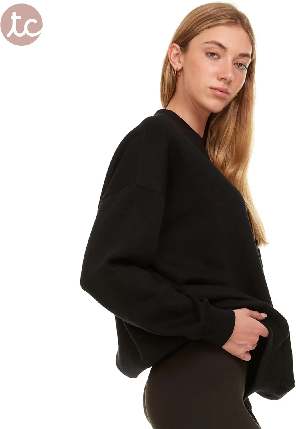 Oversized Sweatshirt for Women ?C Crewneck Fleece Pullover Soft Trendy Sweatshirt